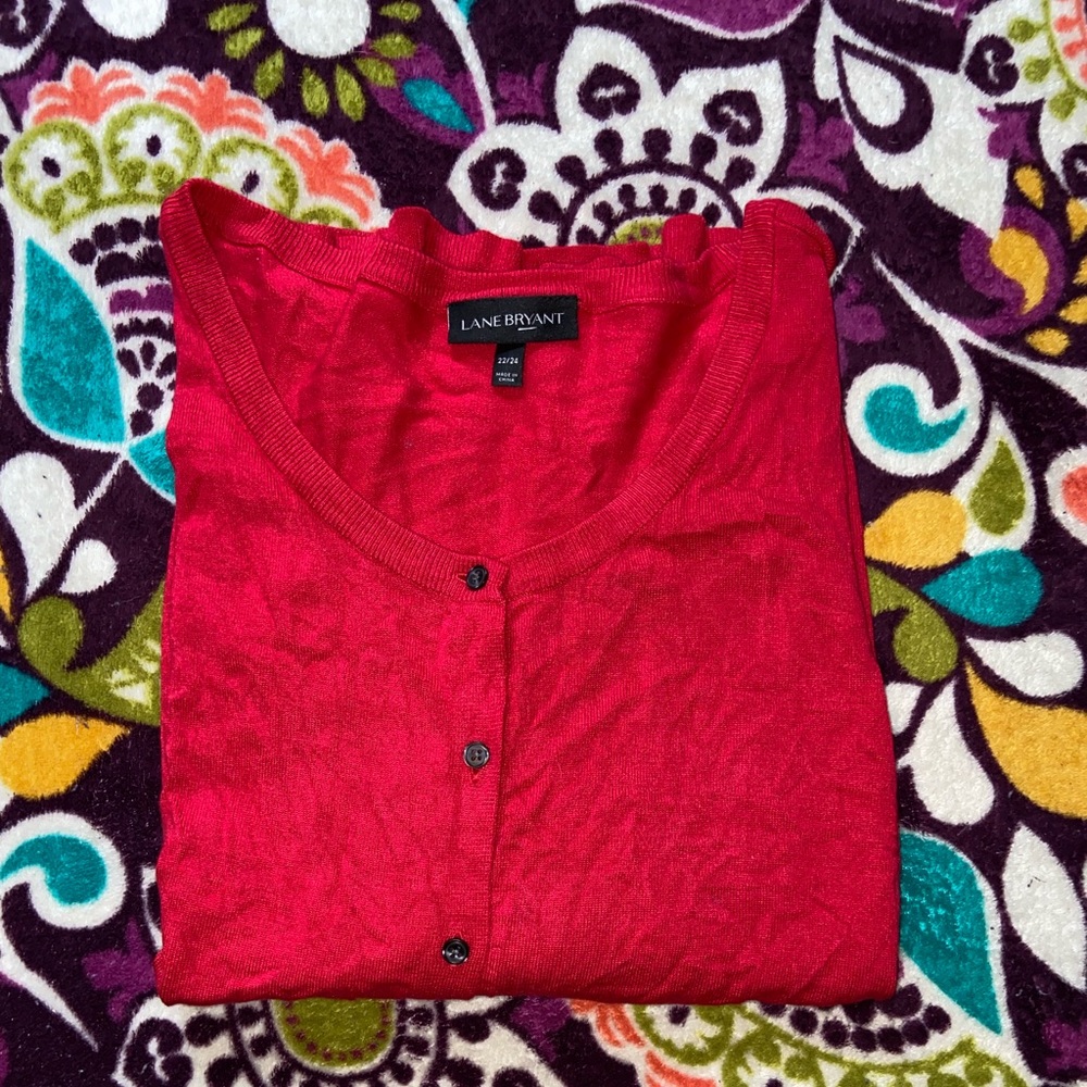 Lane Bryant Size 22/24 Red Cardigan